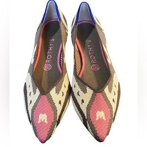 Rothy's Pink and Brown Patterned Flats